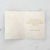 Gouden kruis en roze rozen aangepaste Pasen Kaart (Binnen)