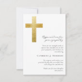Gouden Kruis Foto Sympathy Begrafenismonument Bedankkaart (Voorkant)