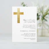 Gouden Kruis Foto Sympathy Begrafenismonument Bedankkaart (Staand voorkant)