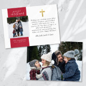 Gouden Kruis Foto Vrolijk Kerstfeest Feestdagenkaart