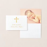 Gouden Kruis God Zegen Baby Meisje Doop