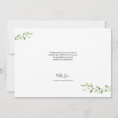 Gouden Kruis Groene Waterverf verlaat Eerste commu Bedankkaart (Achterkant)