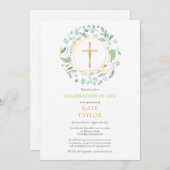 Gouden Kruis Groenheidsluir Feest van het Leven Kaart (Voorkant / Achterkant)