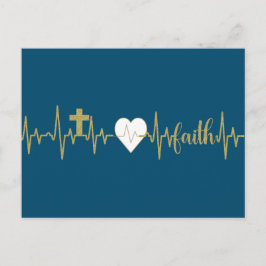 Gouden Kruis, Hart, Geloof Hartslag-Christelijk Briefkaart