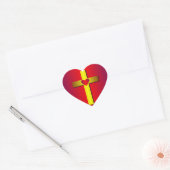 Gouden Kruis Hart Sticker (Envelop)