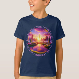 Gouden Kruis in een hemelse tropische tuin T-shirt