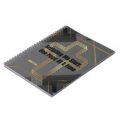 Gouden Kruis met Grijs Modern Design - Johannes 3: Notitieboek (Linkerzijde)