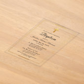Gouden Kruis Modern Schrift Minimaal Ellegante Doo Acryl Uitnodigingen (Laagn)