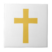Gouden Kruis op Wit Tegeltje (Voorkant)