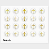 Gouden kruis op witte envelop verzegeling sticker (Vel)