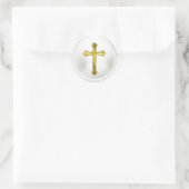 Gouden kruis op witte envelop verzegeling sticker (Tas)