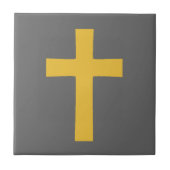 Gouden kruis op zwart tegeltje (Voorkant)
