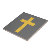 Gouden kruis op zwart tegeltje (Zijkant)