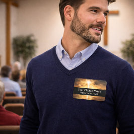 Gouden Kruis Reflectie Kerk Naamplaatje