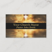 Gouden Kruis Reflectie Kerk Pastor Zwart Visitekaartje (Voorkant)