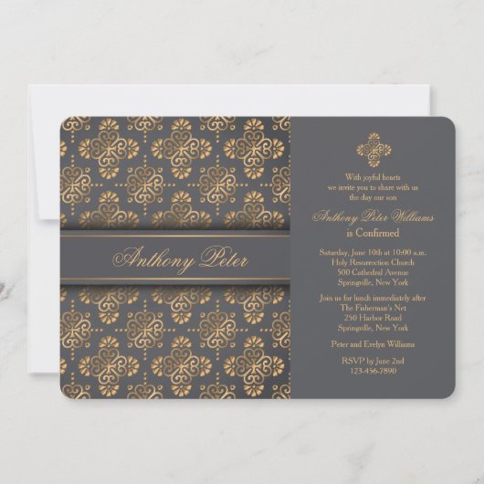 Gouden Kruis religieuze uitnodiging (Voorkant)