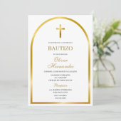 Gouden kruis Spaanse doop Kaart (Staand voorkant)