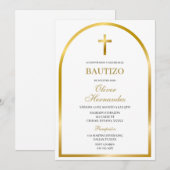 Gouden kruis Spaanse doop Kaart (Voorkant / Achterkant)