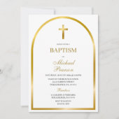 Gouden kruis Spaanse doop uitnodiging (Voorkant)