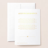 Gouden Kruis & Stralen Elegant Begrafenisprogramma Folie Kaarten (Met envelop)