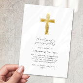 Gouden Kruis Sympathie Begrafenismonument Bedankkaart