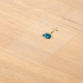 Gouden Kruis Tekst Turquoise Bloemen Eerste Commun Acryl Uitnodigingen (Laagn)