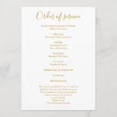 Gouden Kruis Viering van het Leven Orde van Servic Programmakaart (Achterkant)