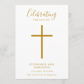 Gouden Kruis Viering van het Leven Orde van Servic Programmakaart (Voorkant)