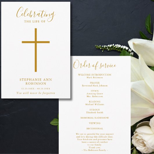 Gouden Kruis Viering van het Leven Orde van Servic Programmakaart