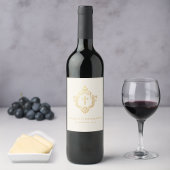 Gouden Kruis voor Religieuze Bevestiging in Crest  Wijn Etiket