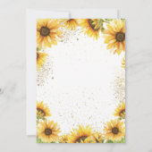 Gouden kruis Zonnebloemen Doop Kaart (Achterkant)