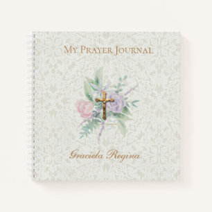 Gouden kruisbeeld   Bloemen   Gebed   Tijdschrift Notitieboek