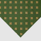 Gouden kruisbloemige bloemen op Hunter Green Tissuepapier (Detail)