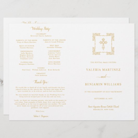 gouden kruiskatholieke weduwenmassaprogramma (Voorkant / Achterkant)