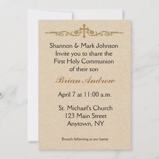 Gouden Kruisreligie Uitnodiging (Voorkant)