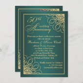 Gouden krullen 50ste huwelijksjubileum foto kaart (Voorkant / Achterkant)