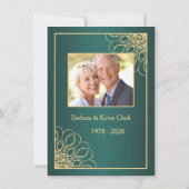 Gouden krullen 50ste huwelijksjubileum foto kaart (Achterkant)