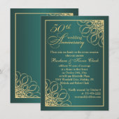 Gouden krullen 50ste huwelijksjubileum kaart (Voorkant / Achterkant)