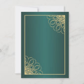 Gouden krullen 50ste huwelijksjubileum kaart (Achterkant)