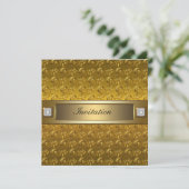 Gouden krullen goud all occasion feestsjabloon kaart (Staand voorkant)