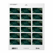 Gouden krullen smaragdgroene trouw etiket (Full Sheet)