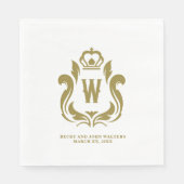 Gouden Kuif W Monogram Servet (Voorkant)