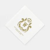 Gouden Kuif W Monogram Servet (Hoek)