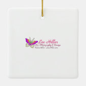 Gouden kuifgroen met kop Finch Fantasy Bird Keramisch Ornament (Achterkant)