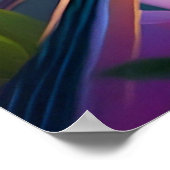 Gouden kuifgroen met kop Finch Fantasy Bird Poster (Hoek)