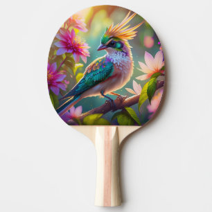 Gouden kuifgroen met kop Finch Fantasy Bird Tafeltennisbatje