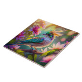 Gouden kuifgroen met kop Finch Fantasy Bird Tegeltje (Zijkant)