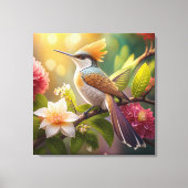 Gouden Kuifhoningeter Fantasie Vogel Canvas Afdruk (Voorkant)