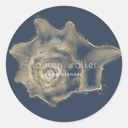 gouden kust elegant monogram klassieke ronde stick ronde sticker (Voorkant)