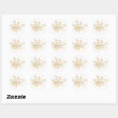 gouden kust elegante monogram ronde sticker (Vel)